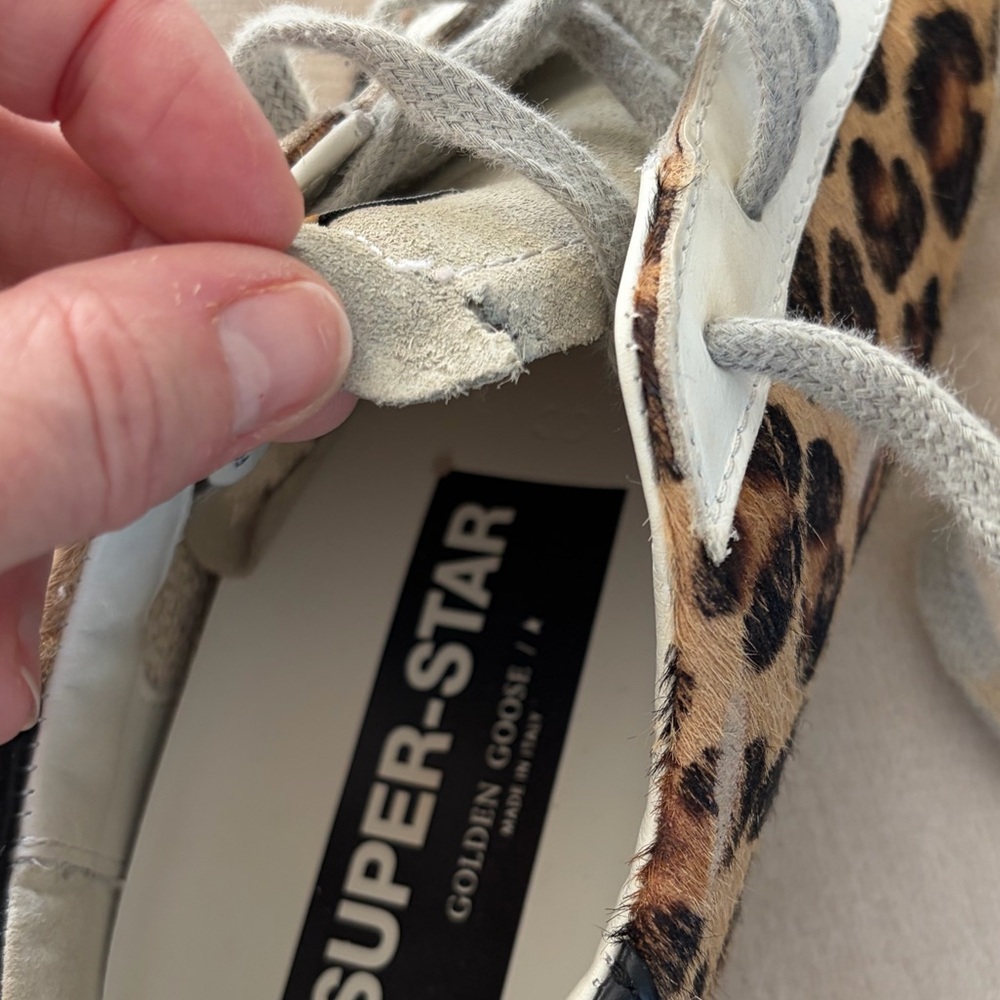 Golden Goose Leopard Print Sneakers with Black Star - Picture 14 of 16